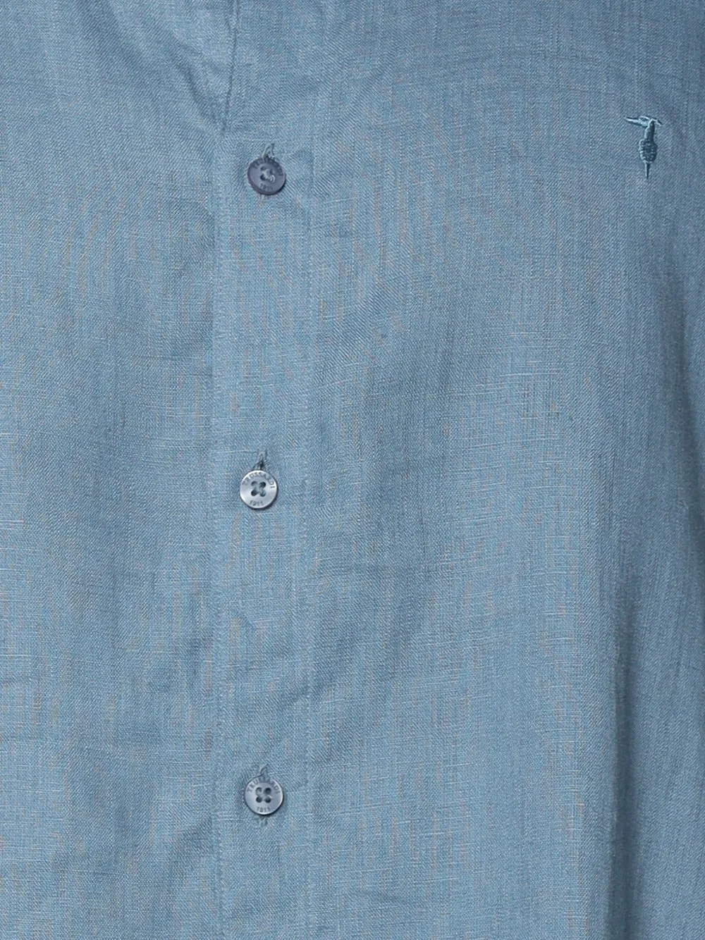 Trussardi stand-up collar linen shirt Blauw