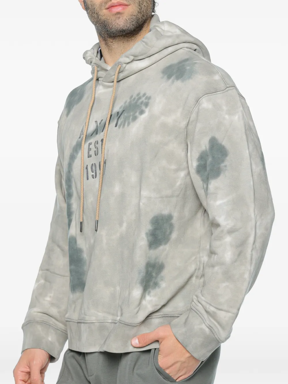 Armani Exchange Hoodie met logoprint Beige
