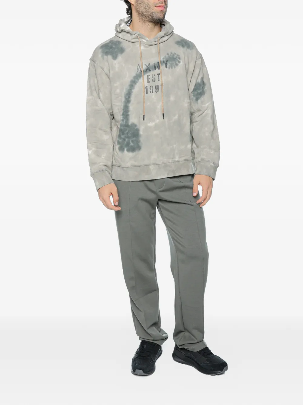 Armani Exchange Hoodie met logoprint Beige
