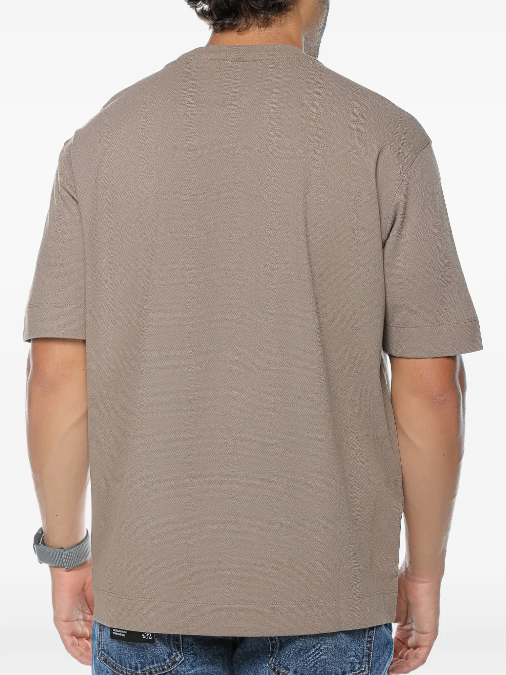 Emporio Armani T-shirt met logodetail en textuur Bruin