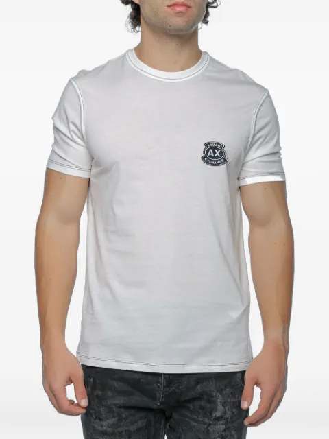 Armani Exchange logo-patch contrast-stitch t-shirt