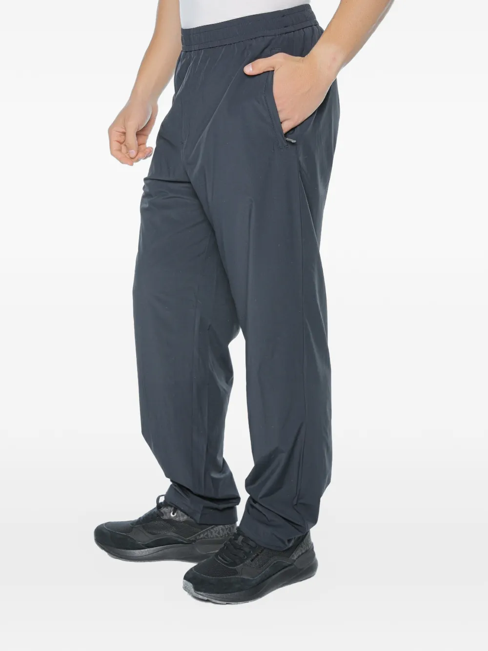 Armani Exchange Broek met elastische tailleband Blauw
