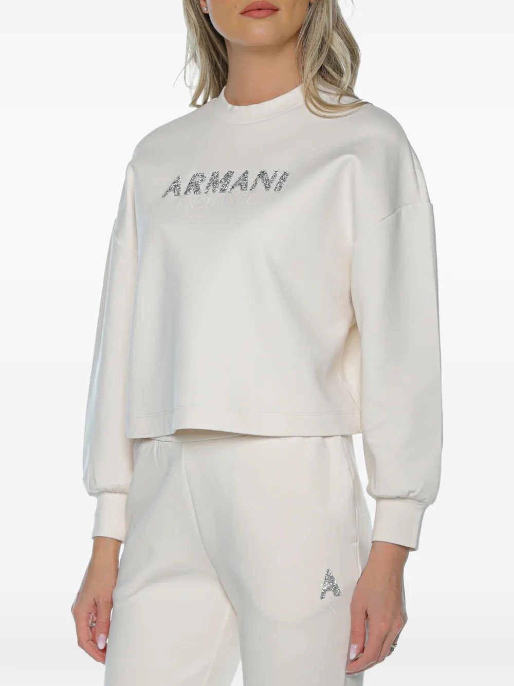 Armani Exchange Sweater met logo Wit