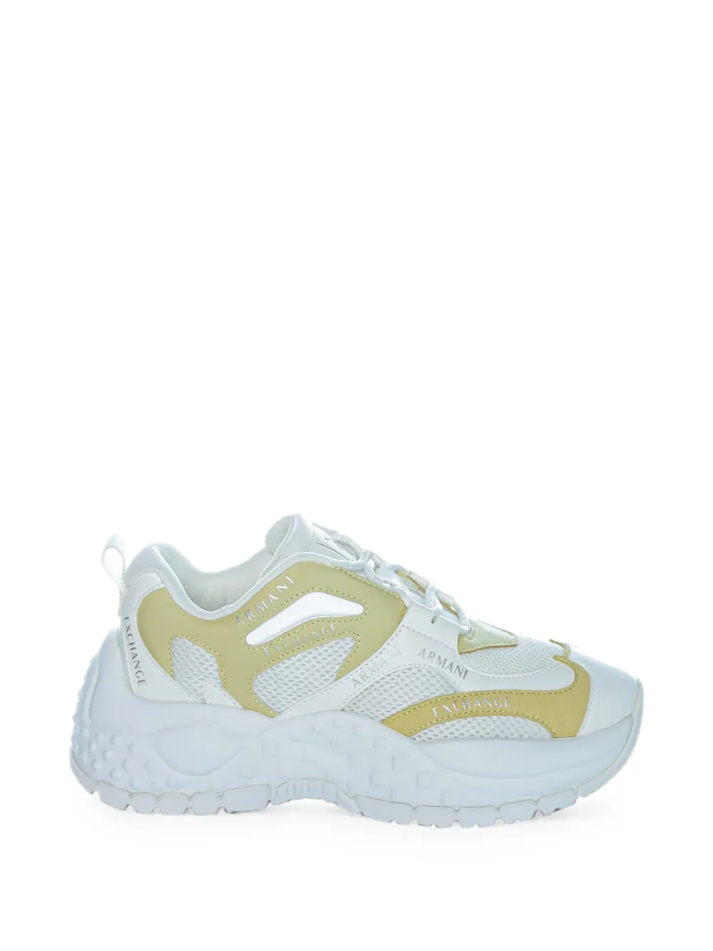 Armani Exchange panelled mesh-insert sneakers - Weiß