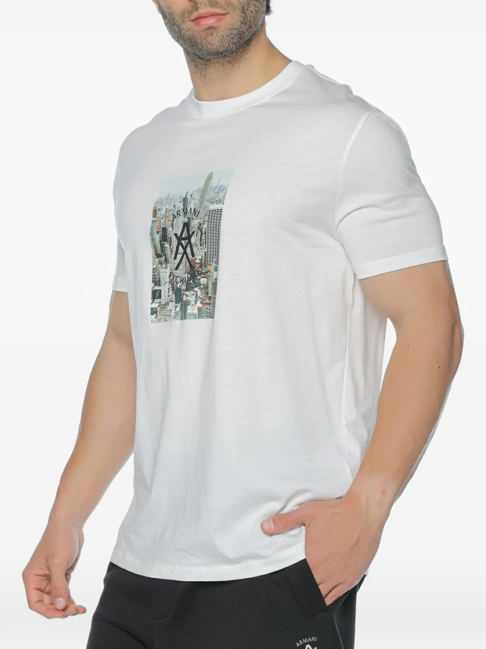 Armani Exchange T-shirt met grafische print Wit