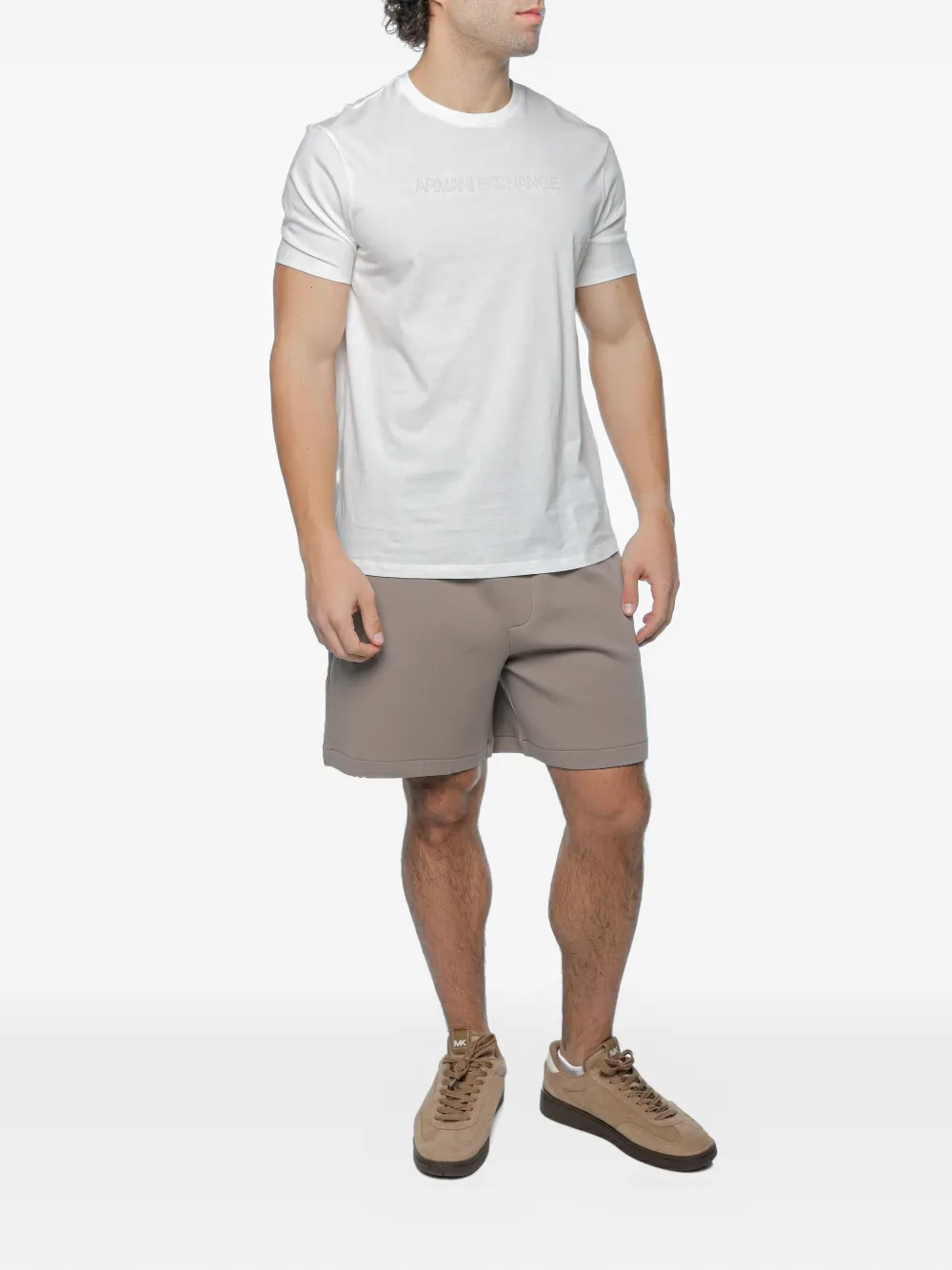 Armani Exchange T-shirt met geborduurd logo Wit