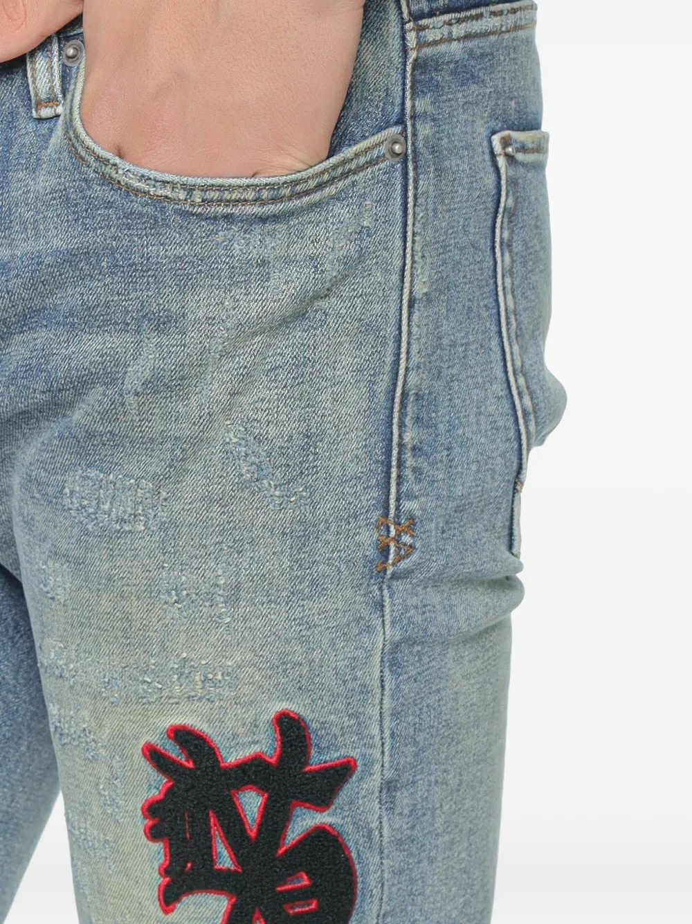 Ksubi Van Winkle gerafelde jeans Blauw