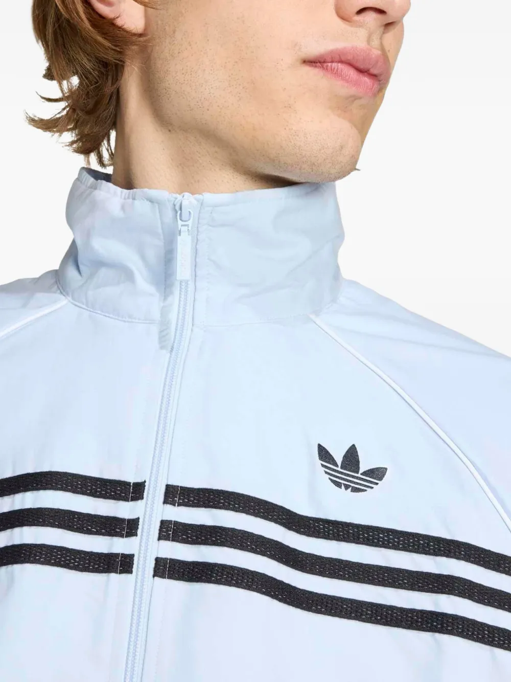 adidas Trainingsjack met gestreept detail Blauw