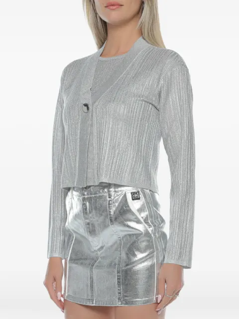 Armani Exchange — metallic ribbed-knit cardigan