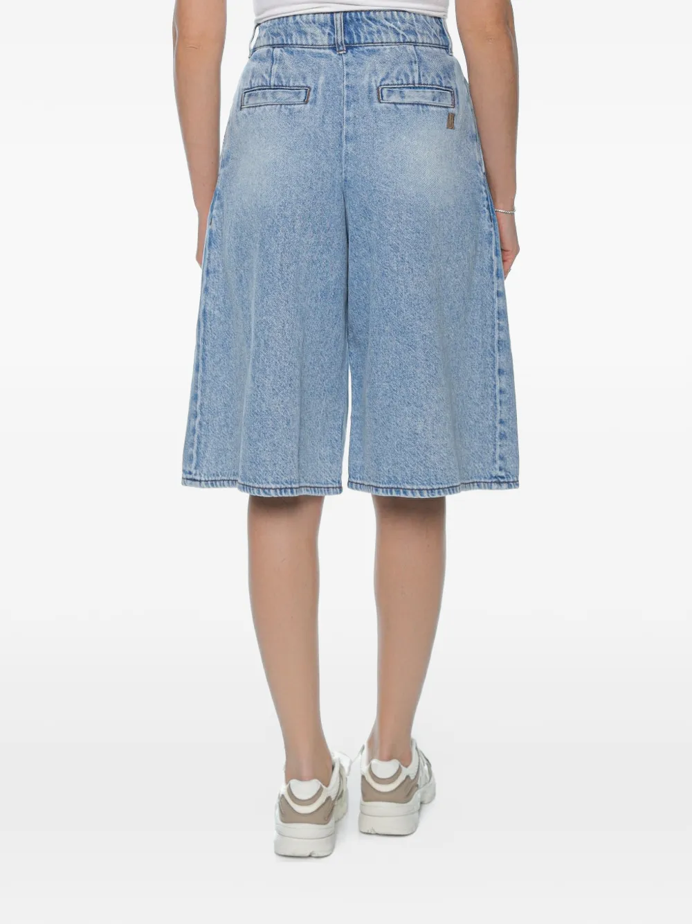 Armani Exchange Denim shorts met plooien Blauw