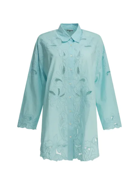 Juliet Dunn cut-out embroidered shirt