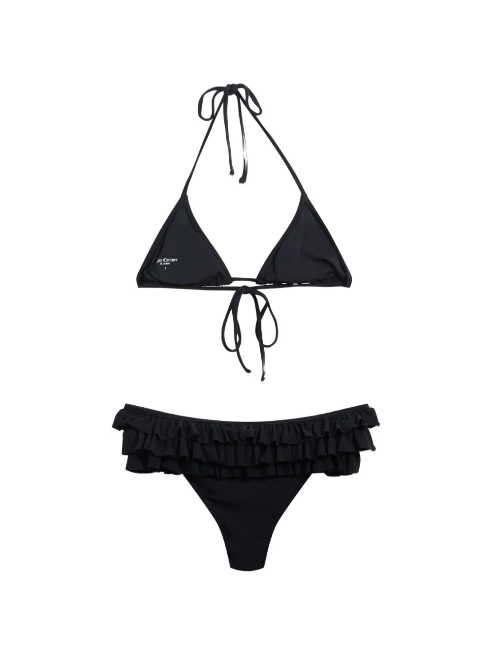 Juicy Couture Badstof bikini met ruches Zwart