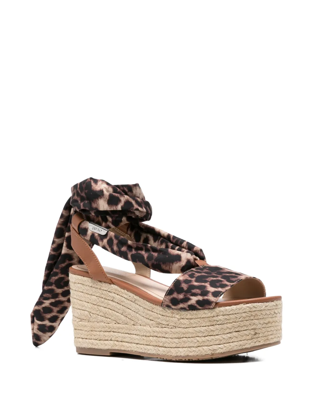 LIU JO Sandalen met sleehak en luipaardprint Beige