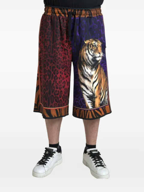 Dolce & Gabbana short à imprimé léopard et tigre