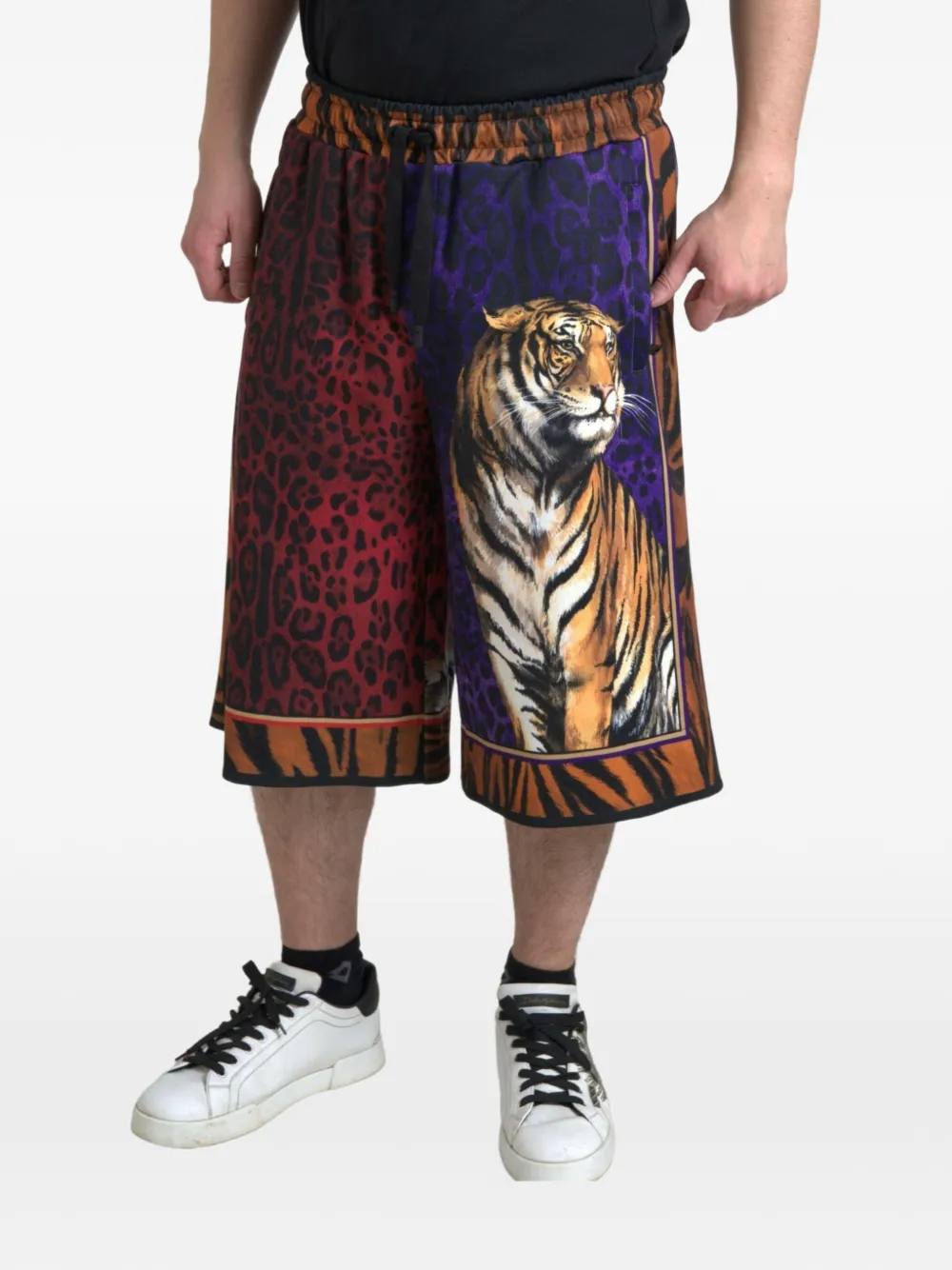Dolce & Gabbana Shorts met luipaardprint en tijgerprint - Rood