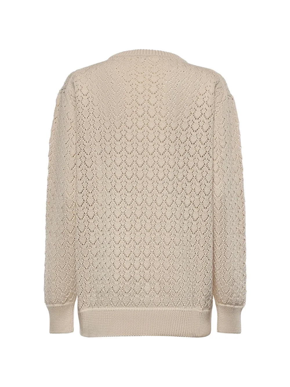 Miu Gebreide trui met logopatch Beige