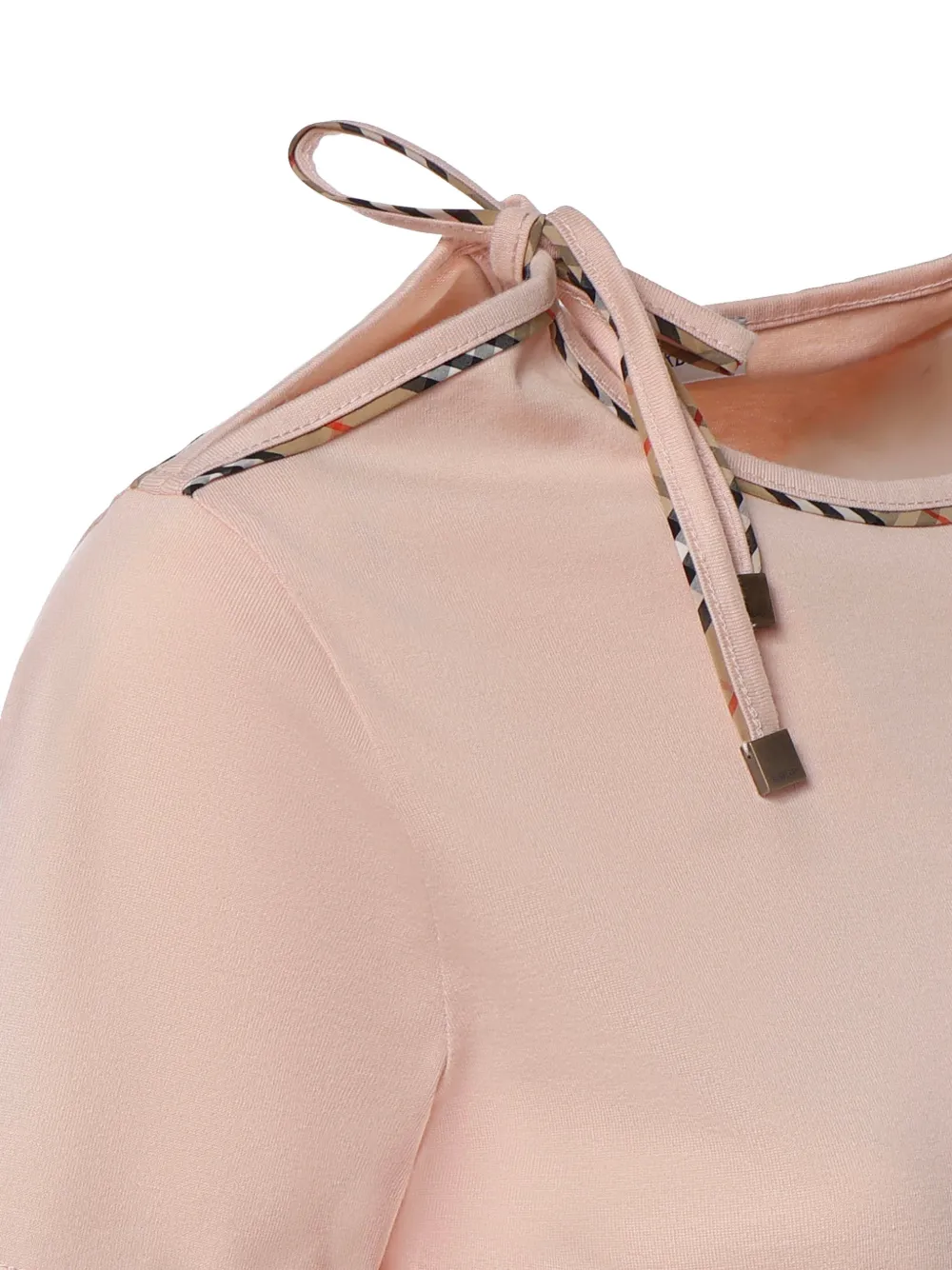 Burberry T-shirt met geruite afwerking Roze
