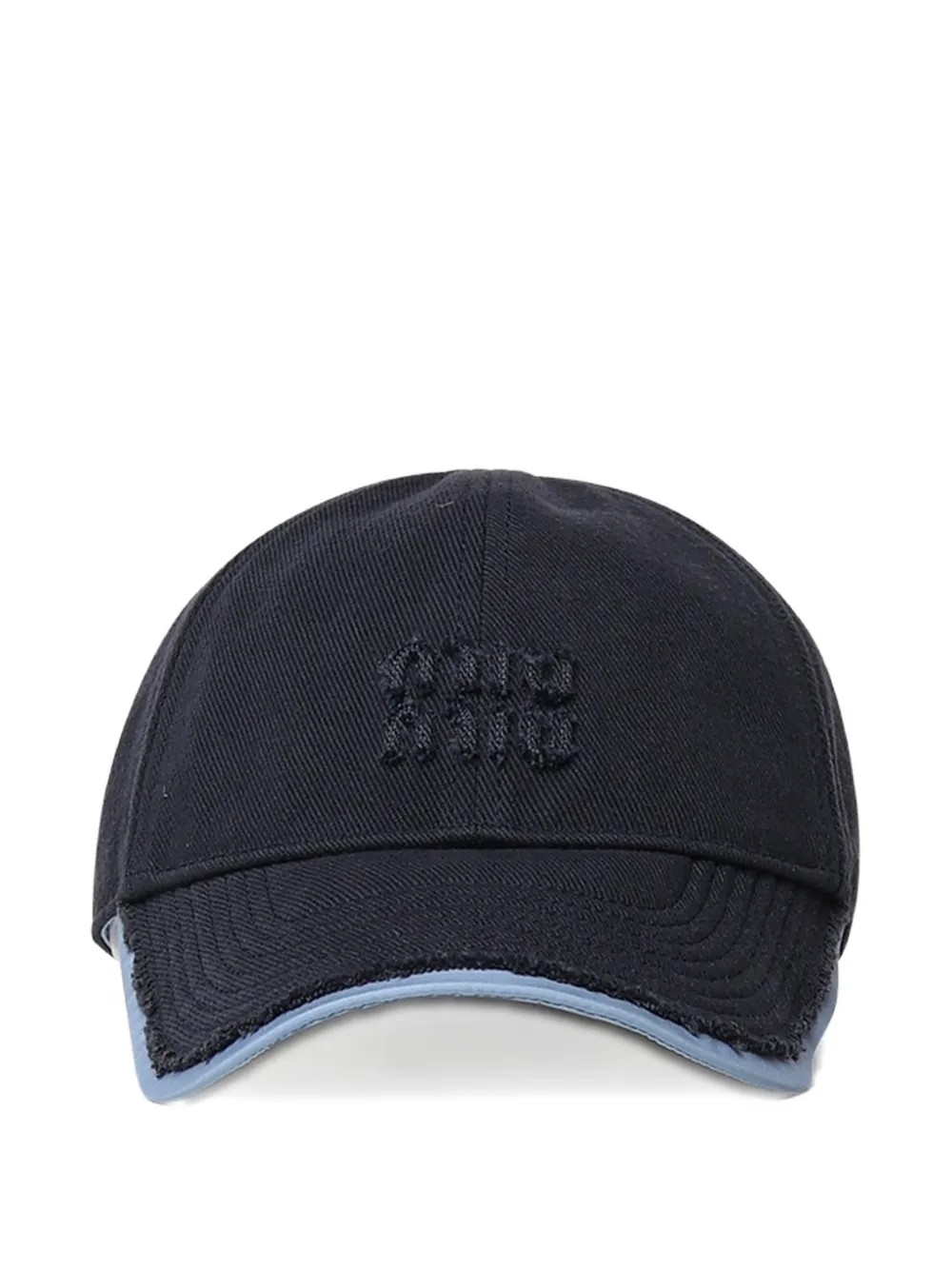Miu Miu logo-embroidered distressed-finish baseball cap - Blu