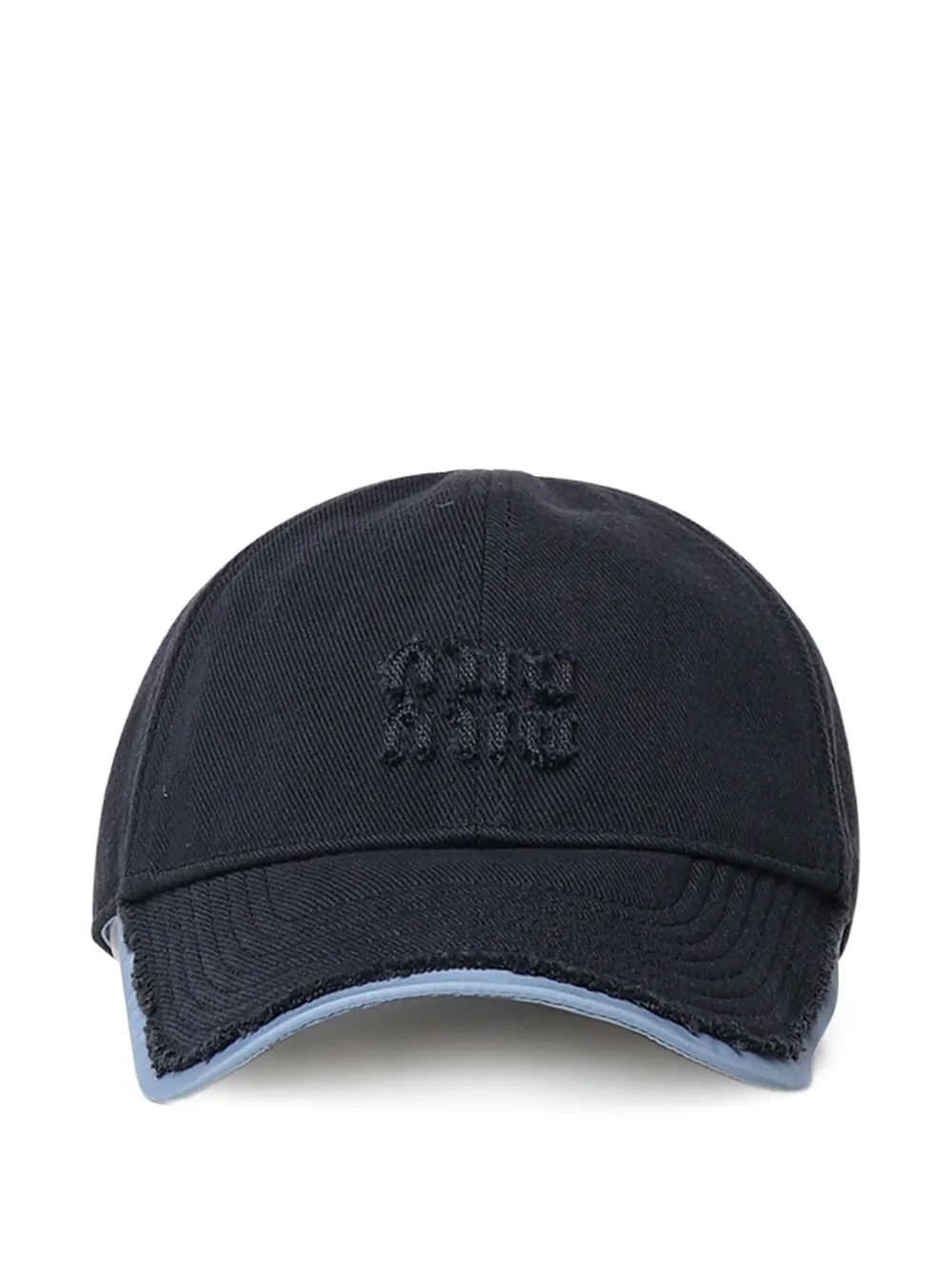 Miu Miu logo-embroidered distressed-finish baseball cap - Blau