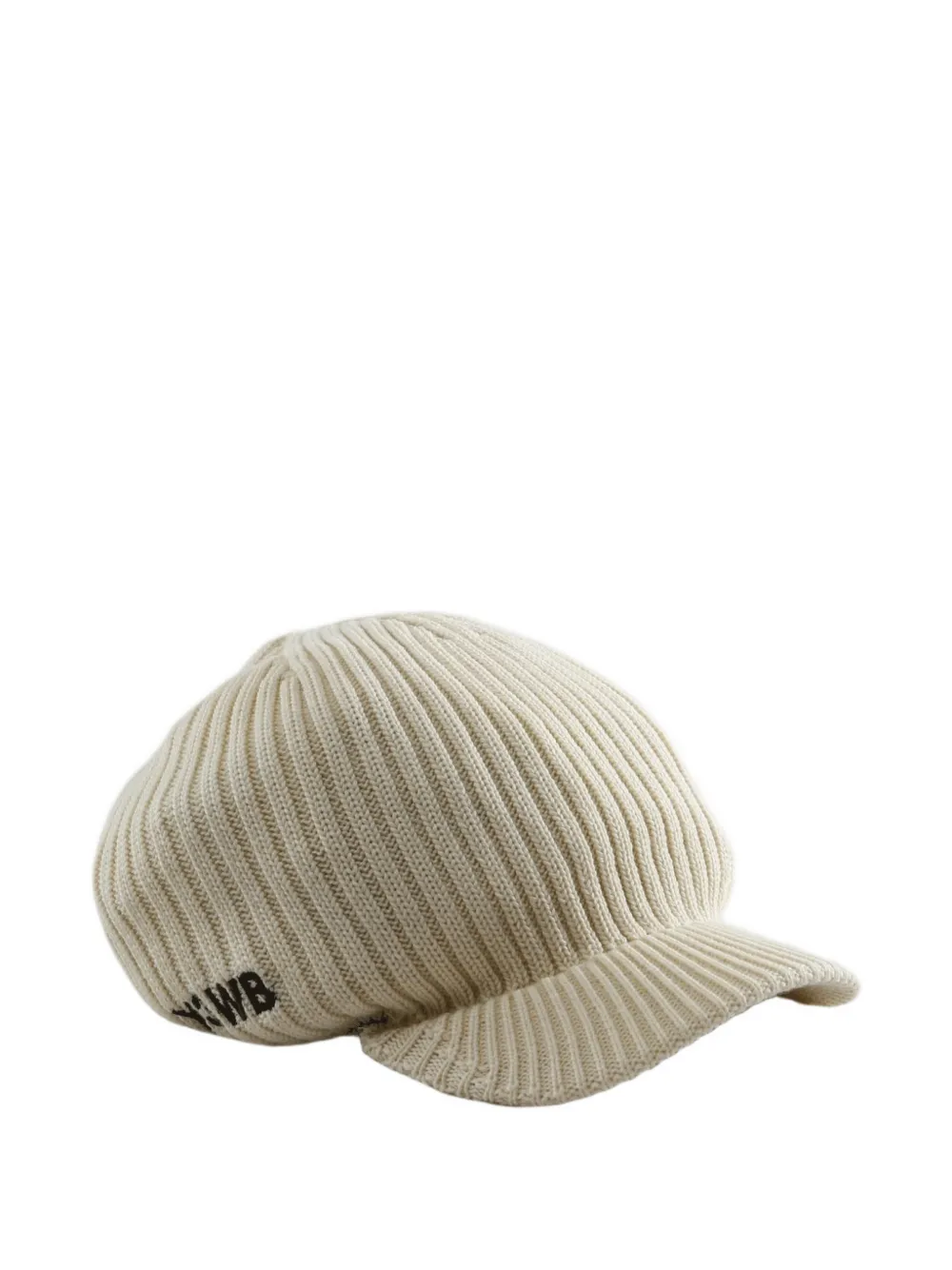 Wales Bonner Y3 ribbed-knit peaked cap - Toni neutri