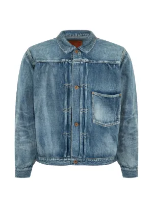 Marine Serre Deadstock Moon-print Denim Jacket | Blue | FARFETCH AO