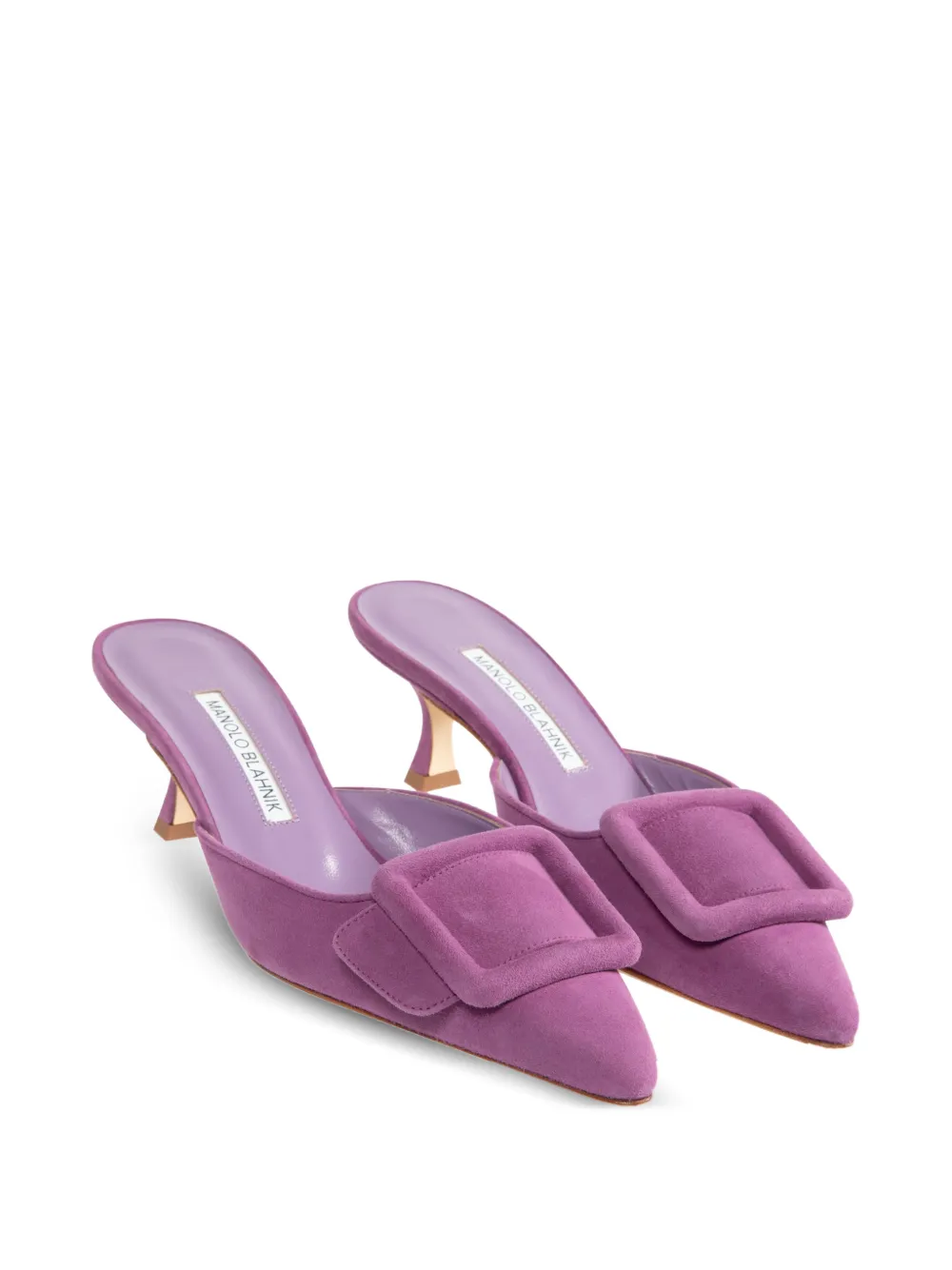 Manolo Blahnik Maysale buckle-detail mules Paars