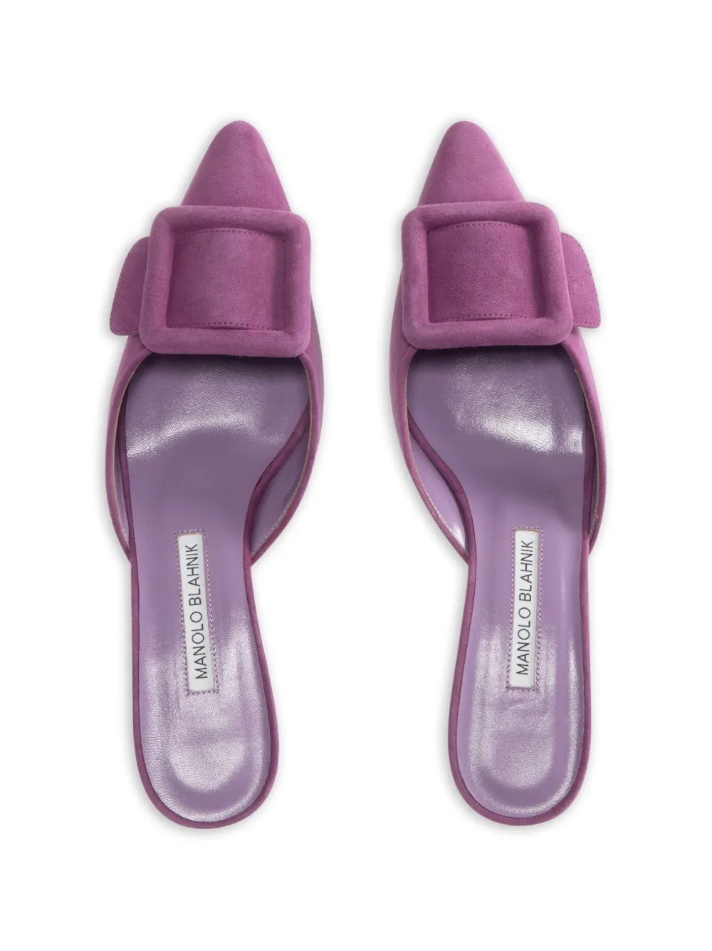Manolo Blahnik Maysale buckle-detail mules Paars