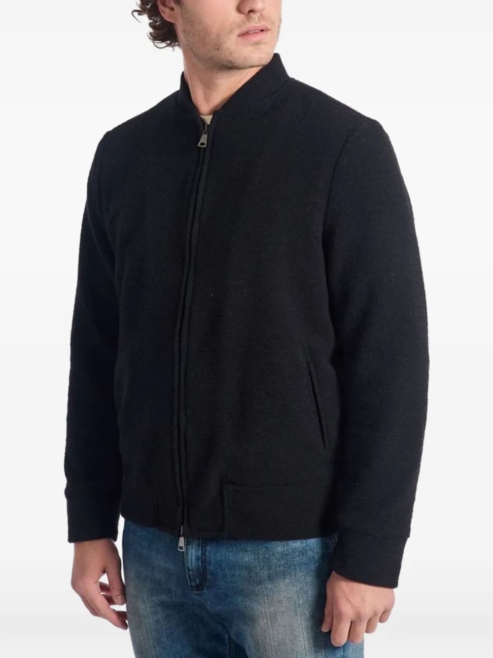 Roberto Pepe Luxury Bomberjack met rits Zwart