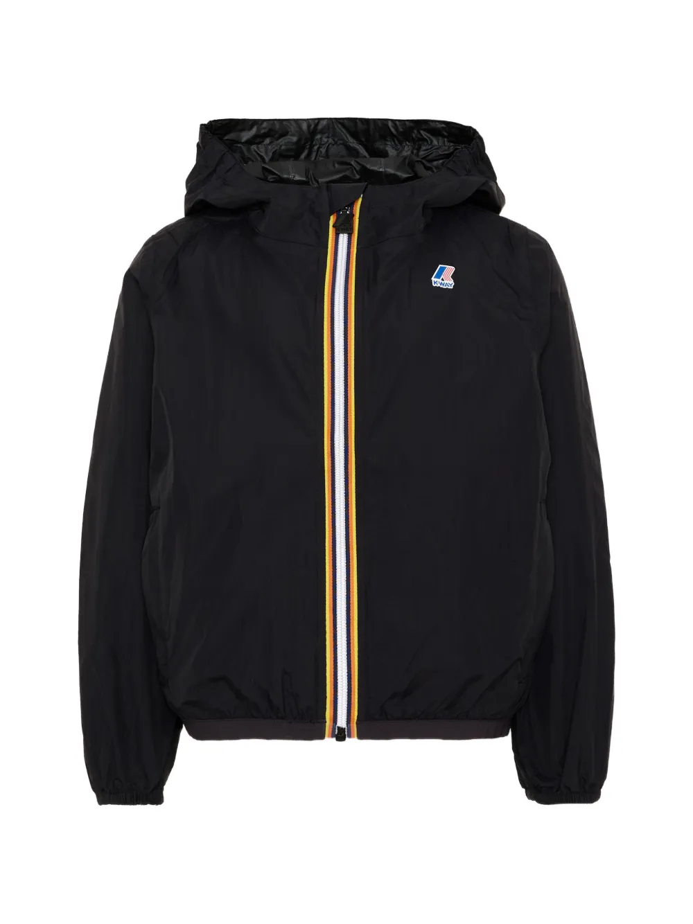 K Way Kids Claude logo-patch hooded jacket - Nero