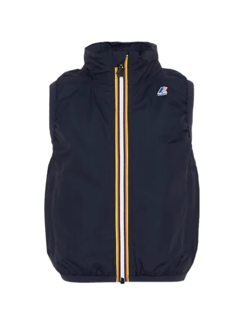 K Way Kids Rouland logo-patch zip-up gilet