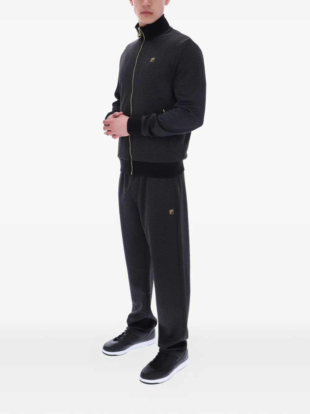 Fila Mathers trainingsjack met visgraatpatroon Zwart