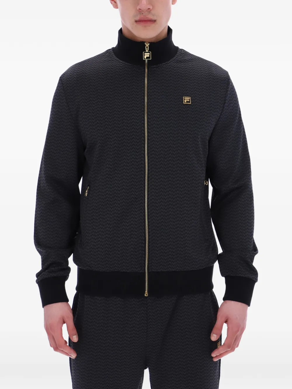 Fila Mathers trainingsjack met visgraatpatroon Zwart