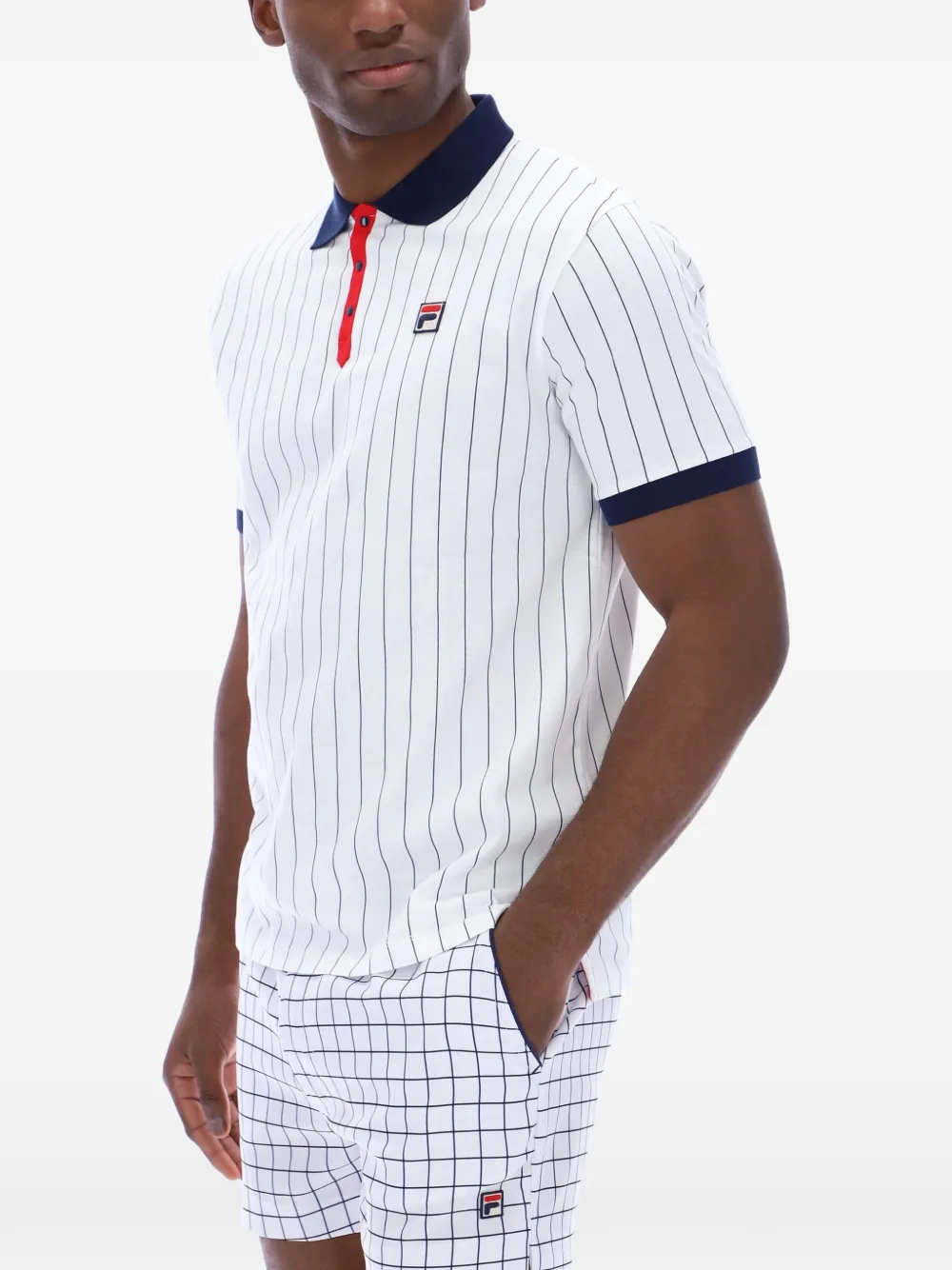 Fila BB1 gestreept poloshirt Wit
