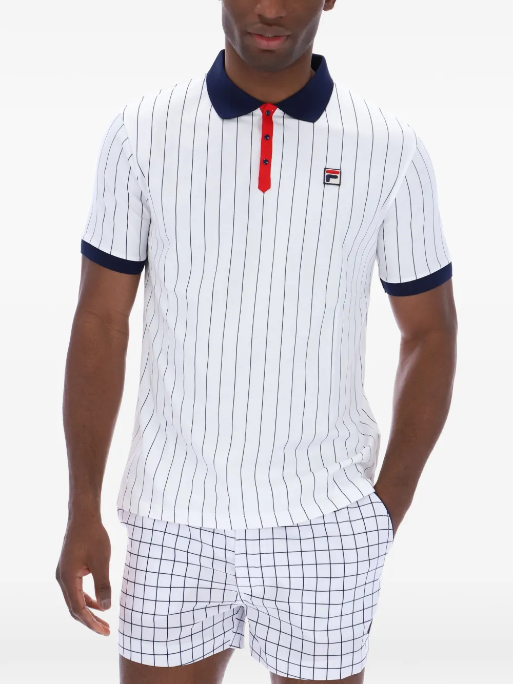 Fila BB1 gestreept poloshirt Wit