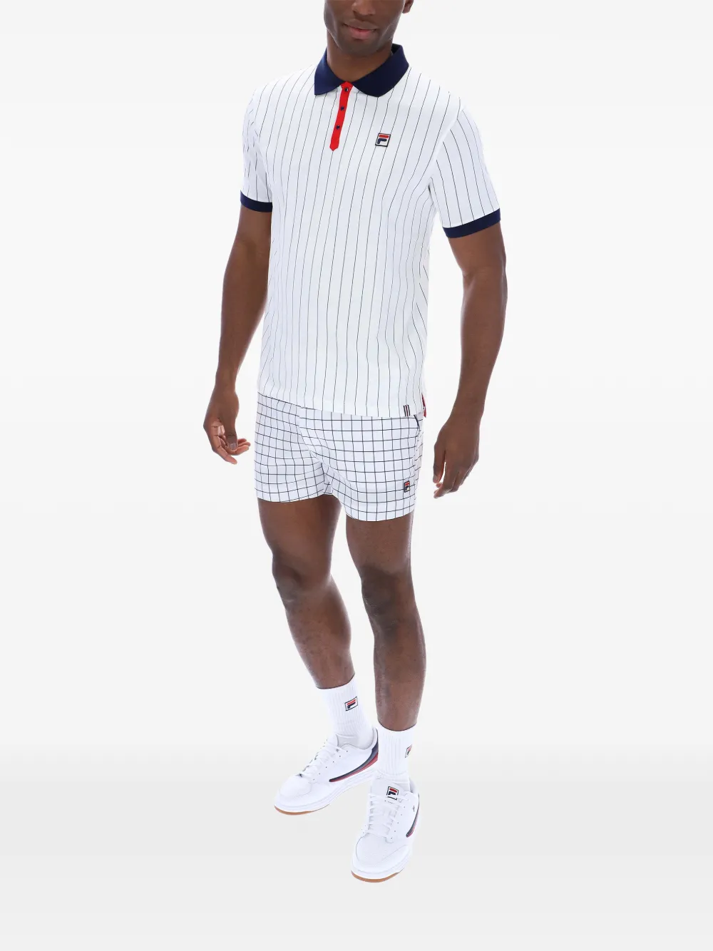 Fila BB1 gestreept poloshirt Wit