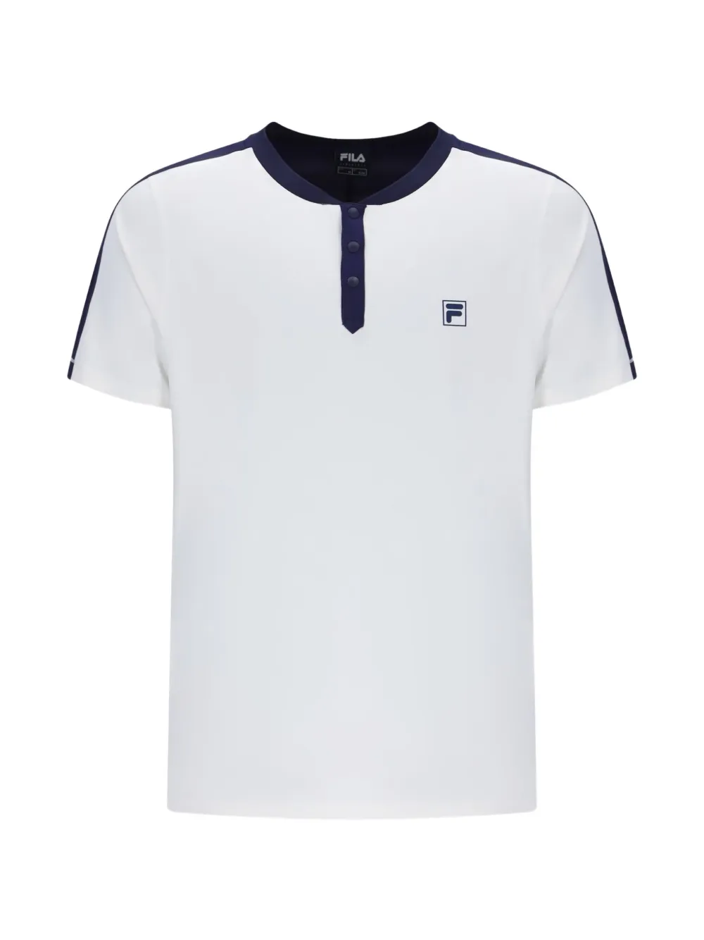 Fila Henry Neck contrast-trim henley T-shirt Wit