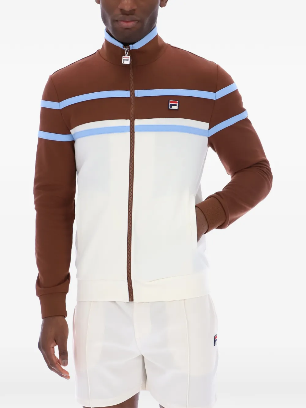 Fila Giovanni sweater met contrasterend vlak Bruin