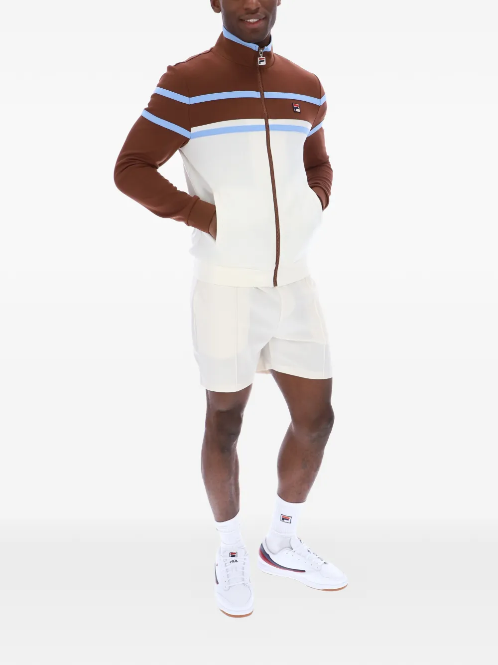 Fila Giovanni sweater met contrasterend vlak Bruin