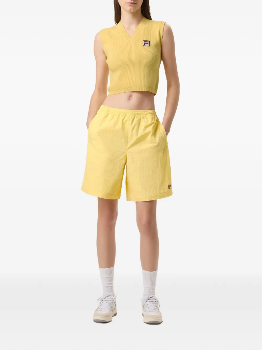 Fila x Hailey Baby kabelgebreide F-Box tanktop Geel