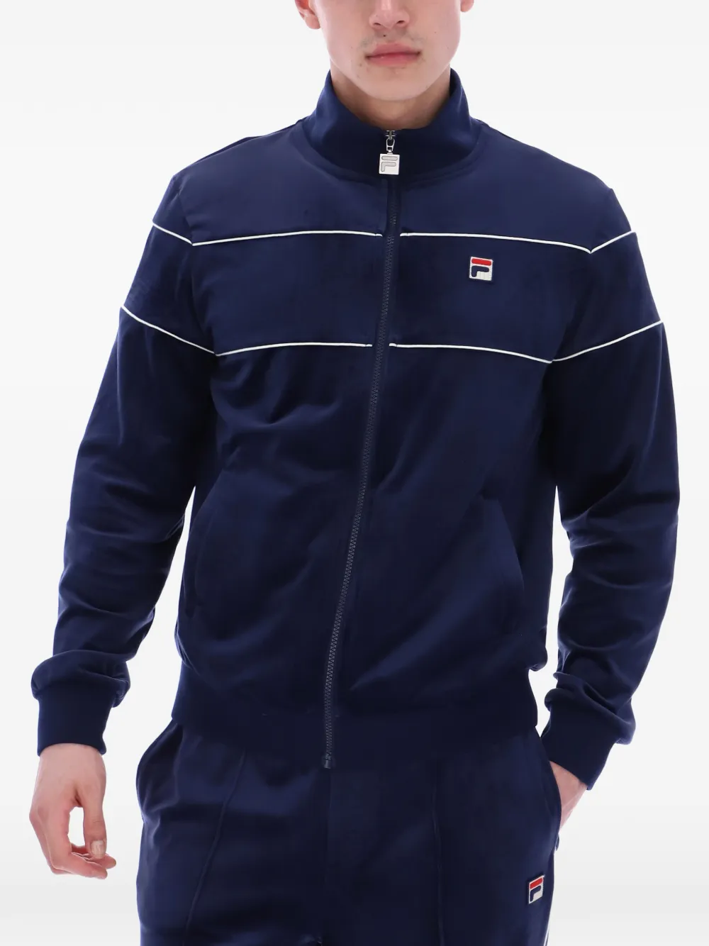 Fila Trainingsjack met logopatch en afwerking Blauw