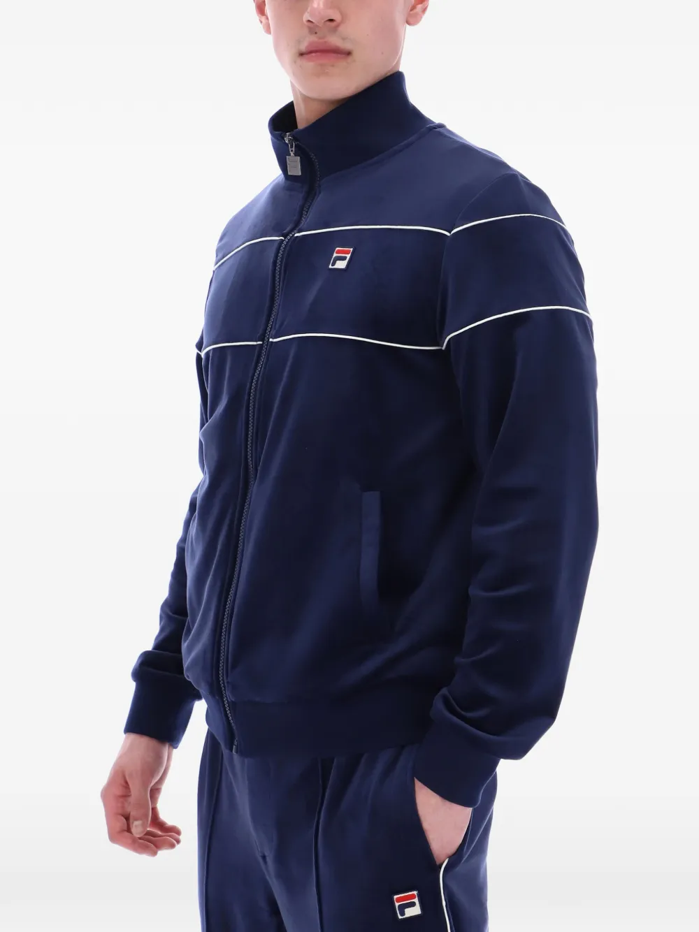 Fila Trainingsjack met logopatch en afwerking Blauw