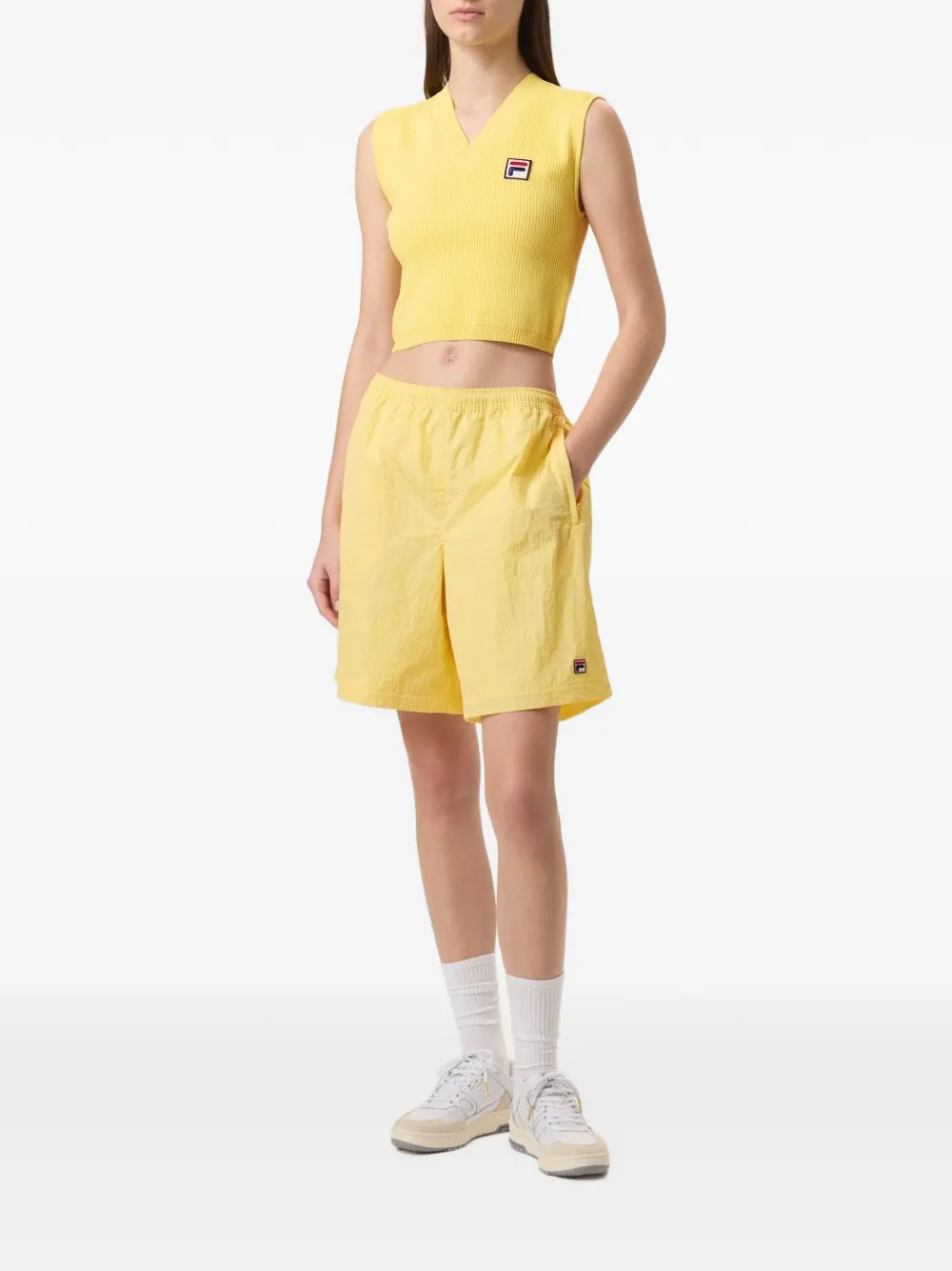 Fila x Hailey gekreukte trainingsshorts Geel