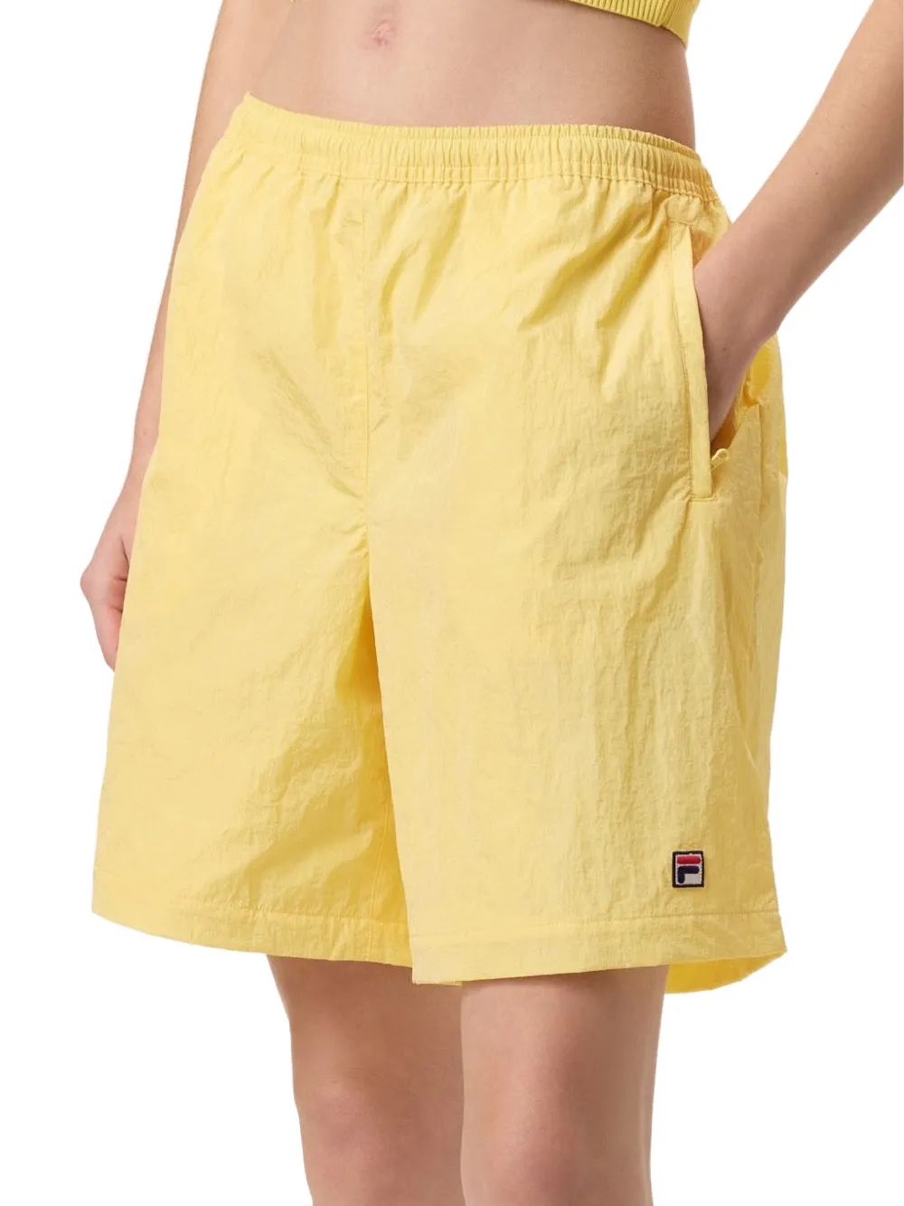Fila x Hailey gekreukte trainingsshorts Geel