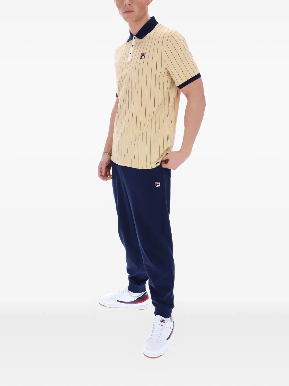 Fila BB1 gestreept poloshirt Beige