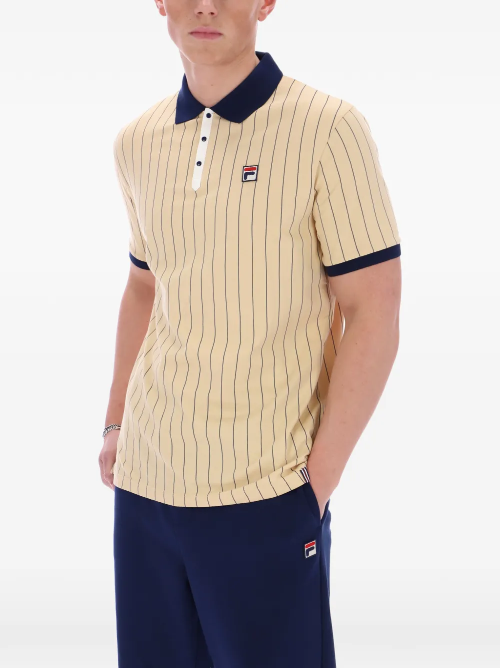 Fila BB1 gestreept poloshirt Beige