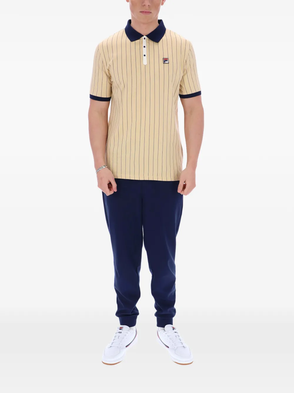 Fila BB1 gestreept poloshirt Beige