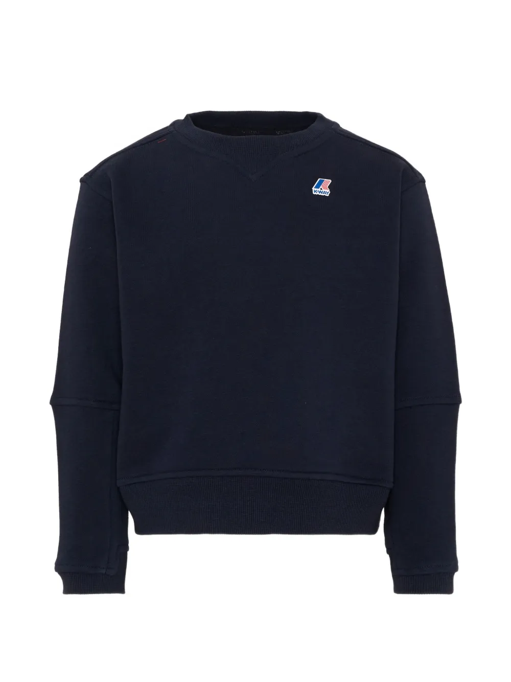 K Way Kids Nael logo-patch crew-neck sweatshirt - Blu