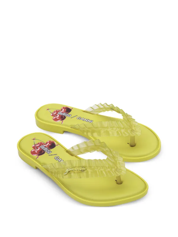 Melissa x Ganni ラッフル サンダル | イエロー | FARFETCH JP
