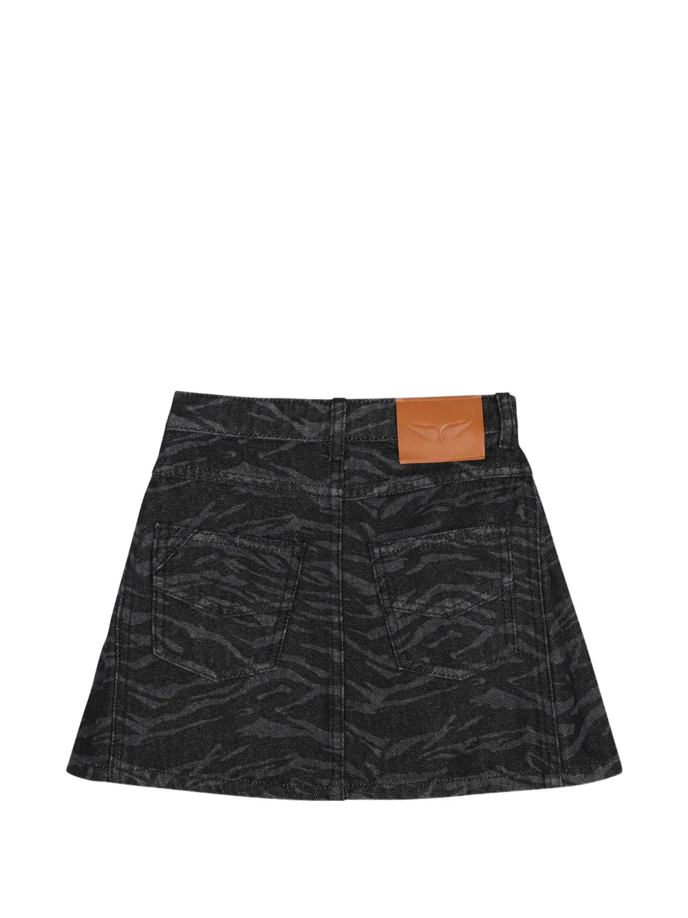 Zadig & Voltaire Kids Spijkerrok met tijgerprint Zwart