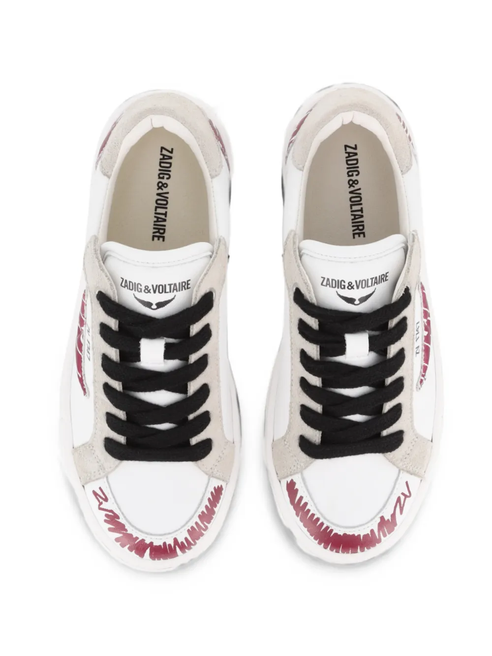 Zadig & Voltaire Kids logo-print sneakers Wit